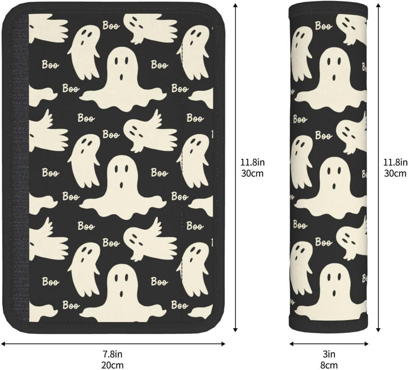YANGDADA Stylish Ghost Pattern Seat Belt Covers Soft Comfortable Shoulder Strap Pads for Adults Universal Car Accessories - Pack of 2 - Image 2